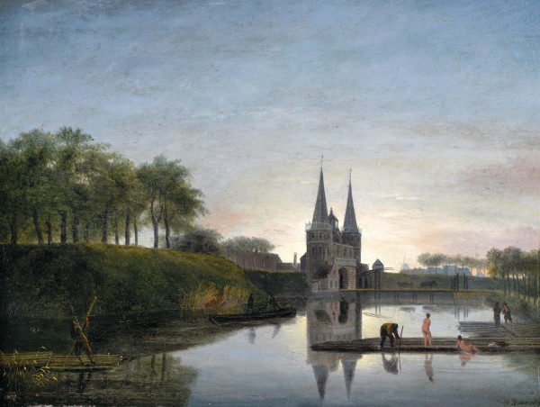 In 1813 schilderde Nicolaas Baur de Franekerpoort en een deel van het Bolwerk. Op de voorgrond naakte zwemmers die op boomstammen klimmen. 